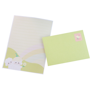 文雯文具可爱卡通小羊咩咩加厚信封信纸套装校庆活动信笺稿纸包邮