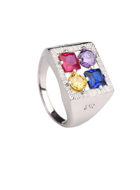 黄子弘凡同款PDR Ripple系列自然纹理大四钻宝石戒指环妇女节礼物