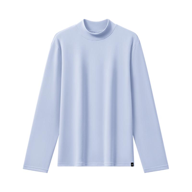 网易严选半高领打底衫男2025新款秋冬长袖T恤内搭纯色磨毛上衣