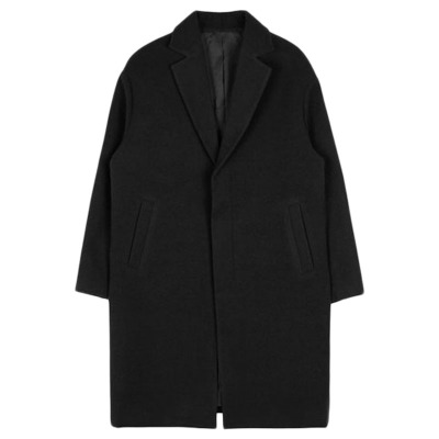 韩版休闲宽松青少年男士毛呢大衣