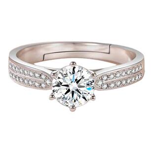 结婚活口可调节仿真钻戒对戒奢华礼盒婚礼交换仪式求婚用道具一对