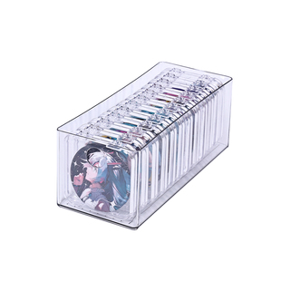 吧唧收纳盒透明亚克力密封徽章保护壳套58/75mm美甲盒桌面展示架