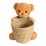 网红冬日板栗小熊花束包装材料糖炒栗子花束抱抱熊小熊篮子抱抱桶