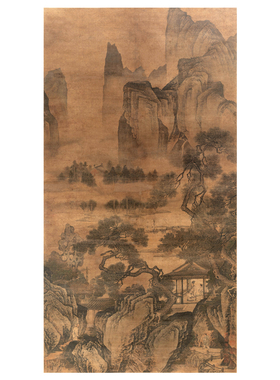 周臣客至微喷打印明代范本山水画