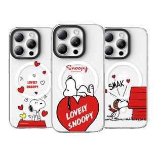 史努比snoopy大爱心动漫漫画插画适用于苹果iPhone15promax手机壳防摔17promax透明磁吸16pro保护套