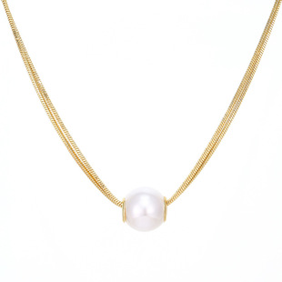 新款欧美钛钢双层大珍珠项链女2023新款大气小众设计感高级锁骨链