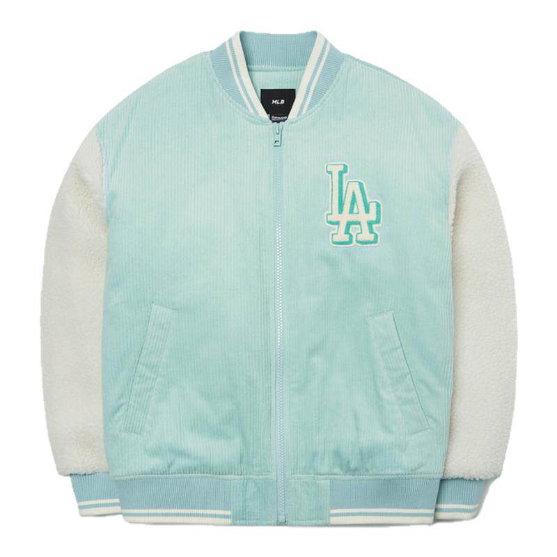 撞色拼接款灯芯绒棉服MLB
