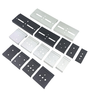 35mm导轨卡扣安装DIN工业导轨固定支架铝合金黑色交换机卡扣配件