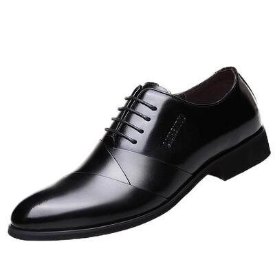 老人头皮鞋男真皮商务休闲内增高男鞋6cm8春季透气高端韩版结婚鞋