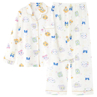 纯棉拓麻歌子睡衣女款长袖春秋季高级感可爱麻美吉家居服趣味卡通