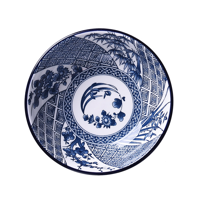 饭碗复古青花碗釉下彩陶瓷碗日式