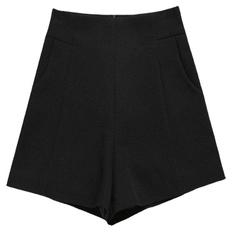 高腰西装短裤女黑色短裤外穿
