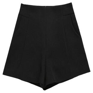 高腰西装短裤女2023春夏季新款阔腿宽松百搭a字显瘦黑色短裤外穿