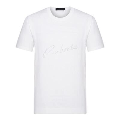 诺贝达夏季新款字母圆领短袖T恤