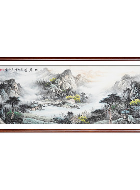 山水画水墨国画手绘真迹客厅挂画