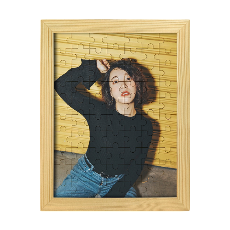 圣诞节新年拼图定制diy手工照片礼物情侣意义人像订制相片相框