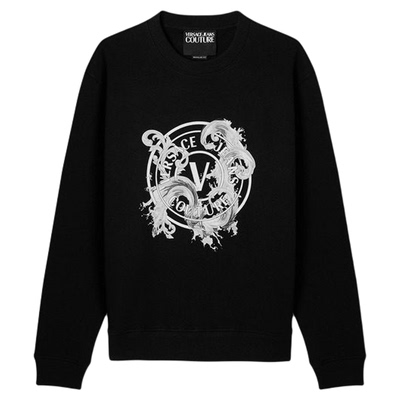 【新品】VERSACE JEANS COUTURE 男士印花棉质平纹针织运动衫