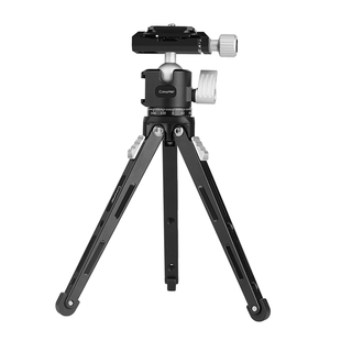 熙熙円桌面三脚架轻便携微单相机手机单反稳定器通用手持自拍摄影直播视频全金属铝合金全景球形云台小型支架