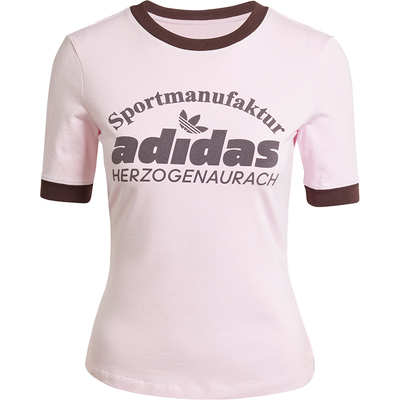 Adidas/阿迪达斯正品三叶草当季新款女士修身短袖IR6087