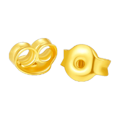 梦金园18K金彩金玫瑰金耳环耳堵