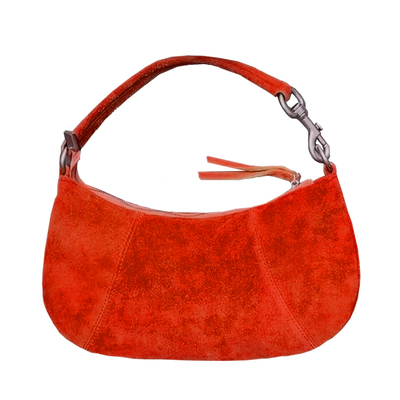 牛反绒腋下包法式纯色单肩包