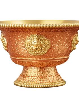 纯黄铜八吉祥水杯供奉仙家贡碗仿古茶酒杯加厚圣水杯财神爷观音