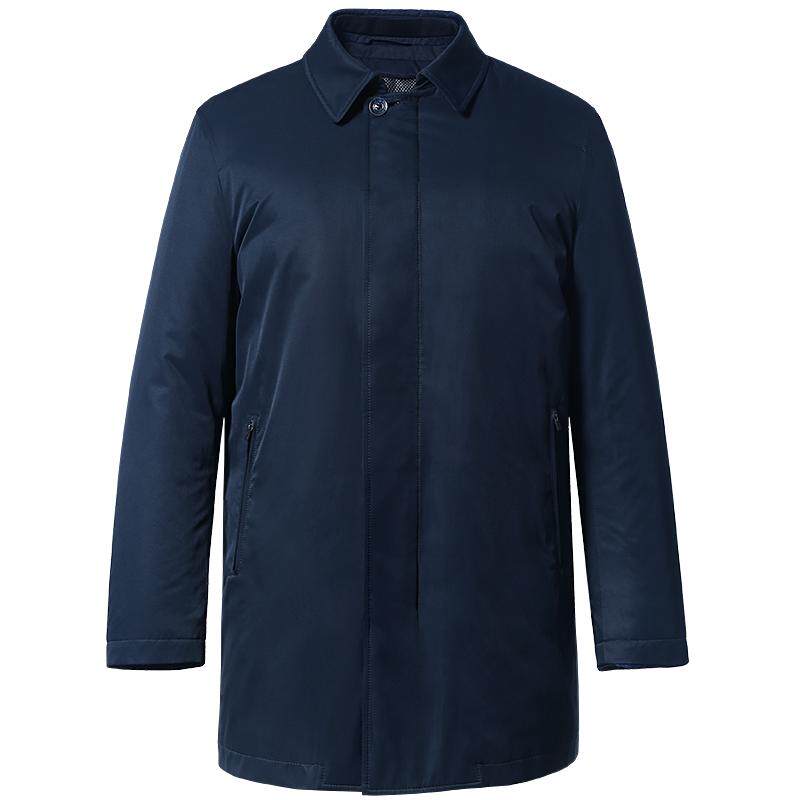 爱缪斯95%白鹅绒商务羽绒服冬季新款男士中长款可脱卸内胆外套