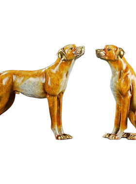 黄铜大号犬狗摆件招财家居装饰