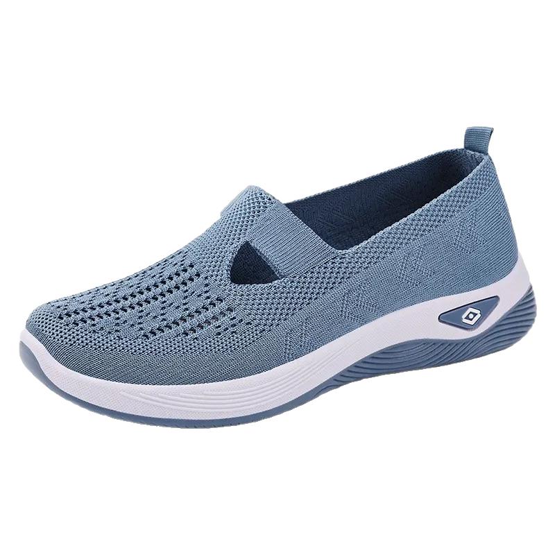 鞋子女一脚蹬休闲鞋大码女鞋shoes单鞋飞织透气布鞋