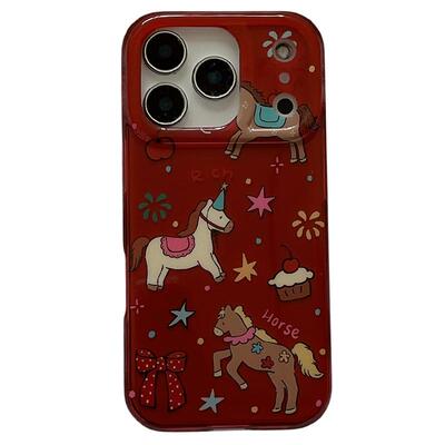 红色甜品小马适用苹果手机壳