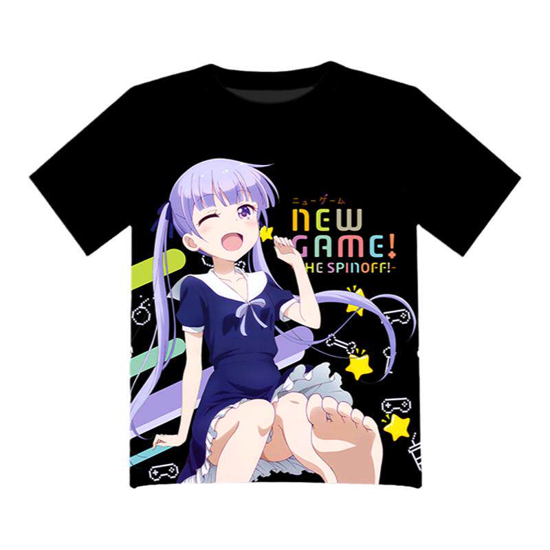 御宅11区NEW GAME凉风青叶动漫周边短袖T恤二次元夏季运动痛T包邮