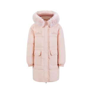 儿童羽绒服中长款女童2025新款冬季女孩中大童加厚保暖大毛领外套