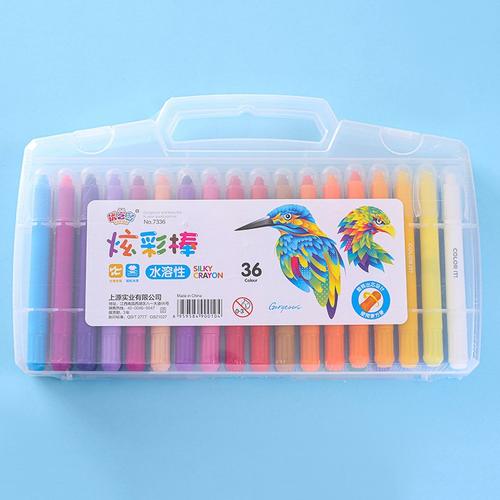 炫彩棒水溶性油画棒手提儿童节套装24色色礼物批发儿童3612绘画色