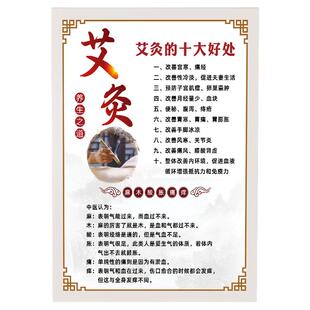 中医养生馆艾灸广告图挂画美容院装饰画背景文化墙面宣传贴纸海报