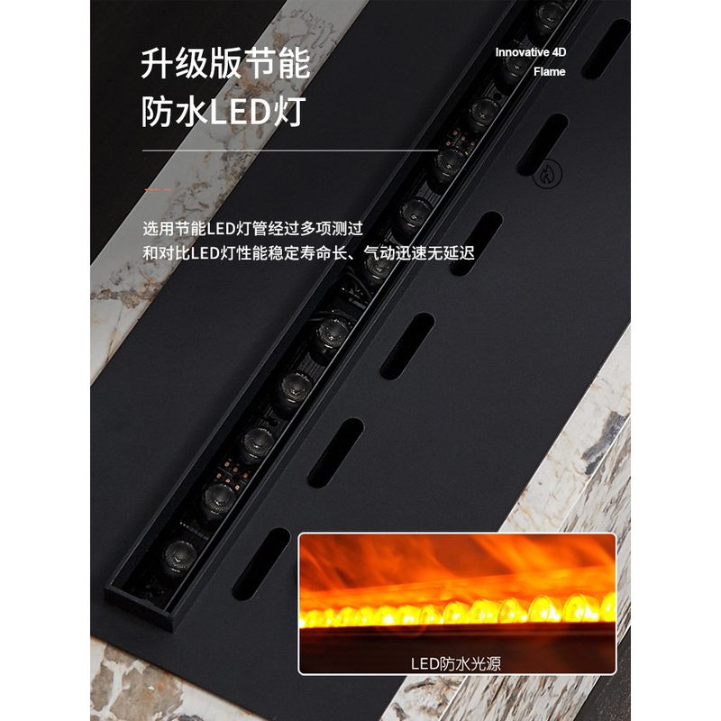 3D雾化壁炉跨境fireplace电子嵌入式火焰加湿器智能取暖炉蒸汽