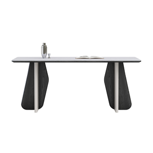 奥古斯特微晶石餐桌2025新款家用轻奢高端现代简约全托实木餐桌椅