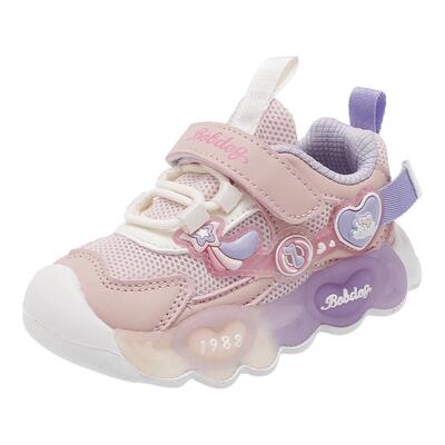 巴布豆童鞋儿童鞋子亮灯鞋2026新款春款幼童闪灯鞋宝宝女童学步鞋