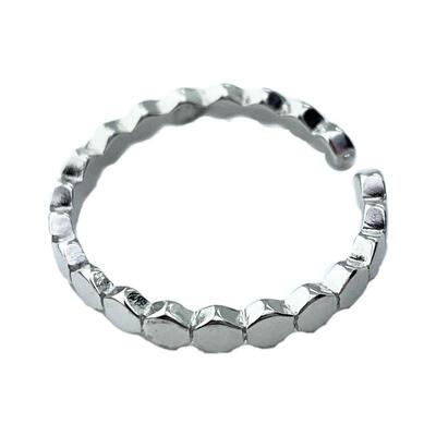 轻奢菱形饰品纯银戒指调节个性