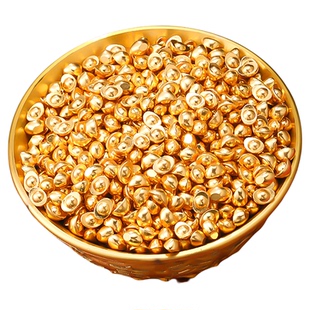 迷你实心沙金仿金元宝小摆件家居供奉财神爷招财聚宝盆配件填充物