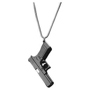 迷你格洛克手枪项链钛钢glock g17钥匙扣CSGO周边模型1:3解压挂件