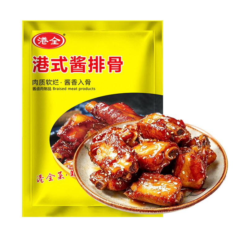 港全酱排骨熟食猪排骨肉类零食小吃即食红烧排骨400g卤肉休闲食品