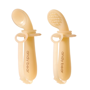 儿童餐具宝宝学吃饭训练勺子婴儿自主进食硅胶防掉辅食勺一岁以上