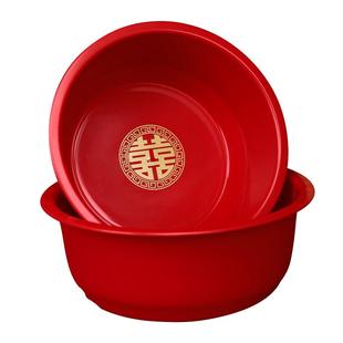 脸盆结婚红色喜盆女方陪嫁用品婚礼塑料红盆新人娘家嫁妆备婚物品