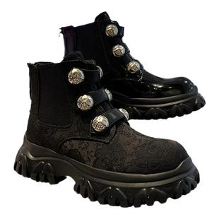 MIO米奥马丁靴女鞋漆皮高跟短靴2024秋冬款M245614446/M246614446