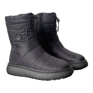 羽绒布防水羊毛雪地靴女2025冬季保暖防滑厚底中筒靴大码加厚靴子