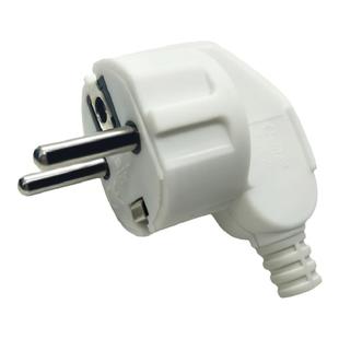 法式插头16A250V欧标接线弯插头转换电源可拆家用白色韩国德国