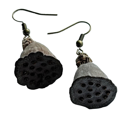 民族风短款耳钩女天然干果