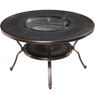 莫家户外桌椅花园庭院露天露台阳台休闲碳烤桌椅室外铸铝烧烤桌子