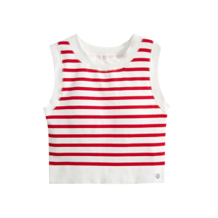 菲卡沫莉RIB百搭横条纹固定杯一体轻运动宽肩瑜伽外穿内搭背心女