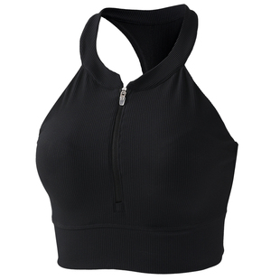 耐吉奥工字美背瑜伽背心女一体式前拉链普拉提健身服运动文胸内衣